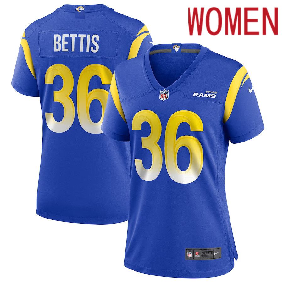Women Los Angeles Rams 36 Jerome Bettis Nike Royal Game Retired Player NFL Jersey